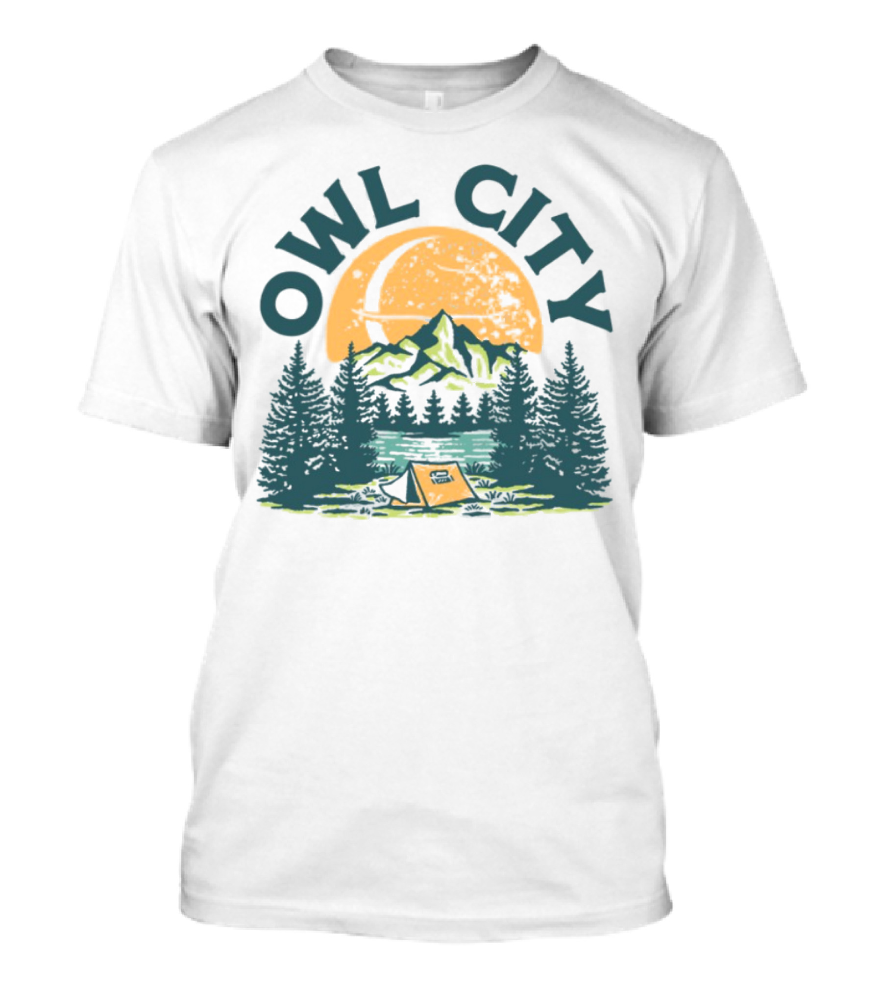 Owl City Mountains Camping Under Moon St. Patrick's Day T-Shirt