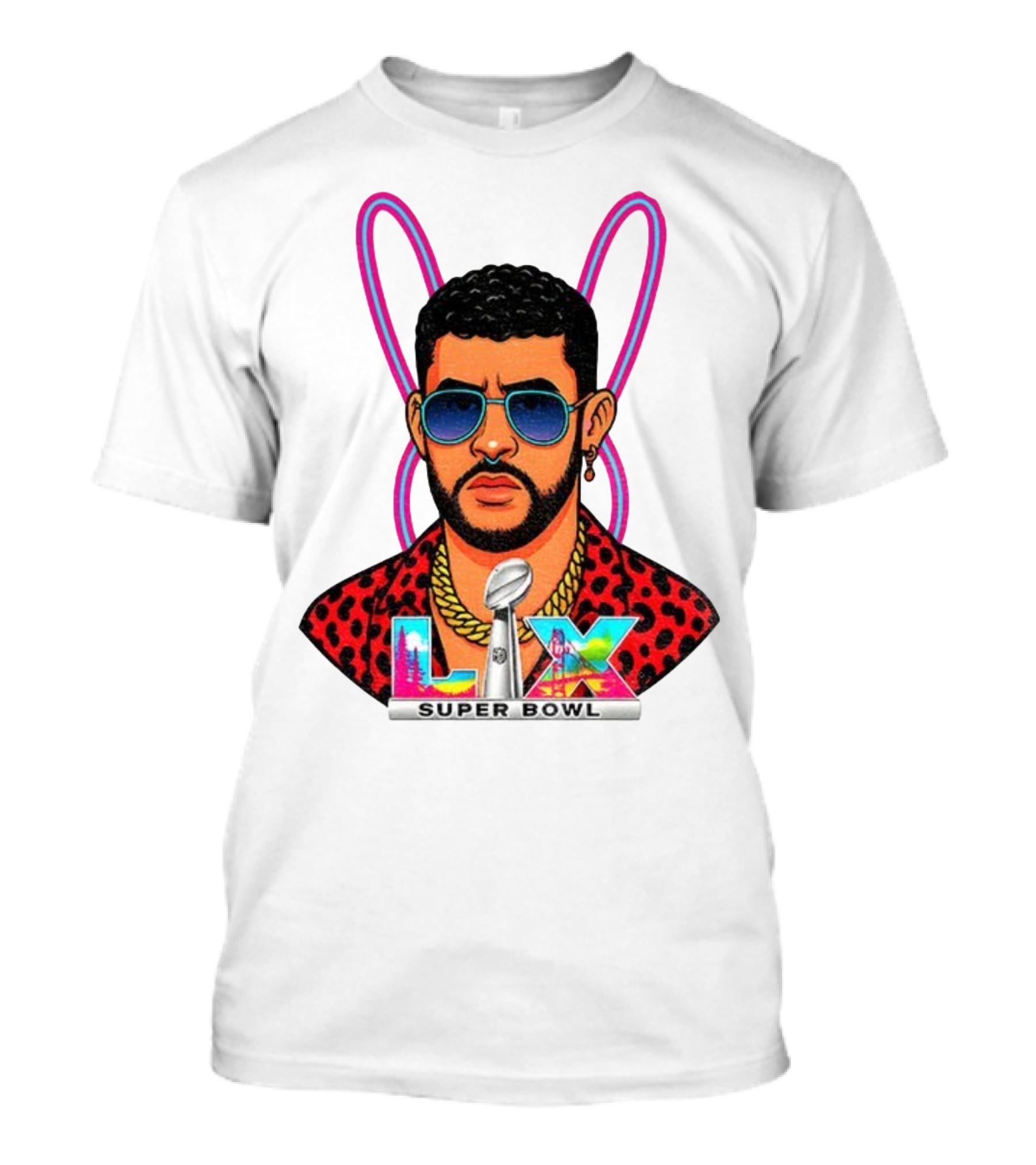 Bad Bunny LIX Super Bowl Puerto Rican Pride NFL Football Boricua T-Shirt