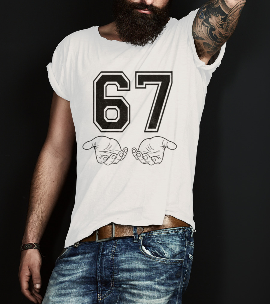 Six Seven 6 7 Meme Funny Hands 67 T-Shirt