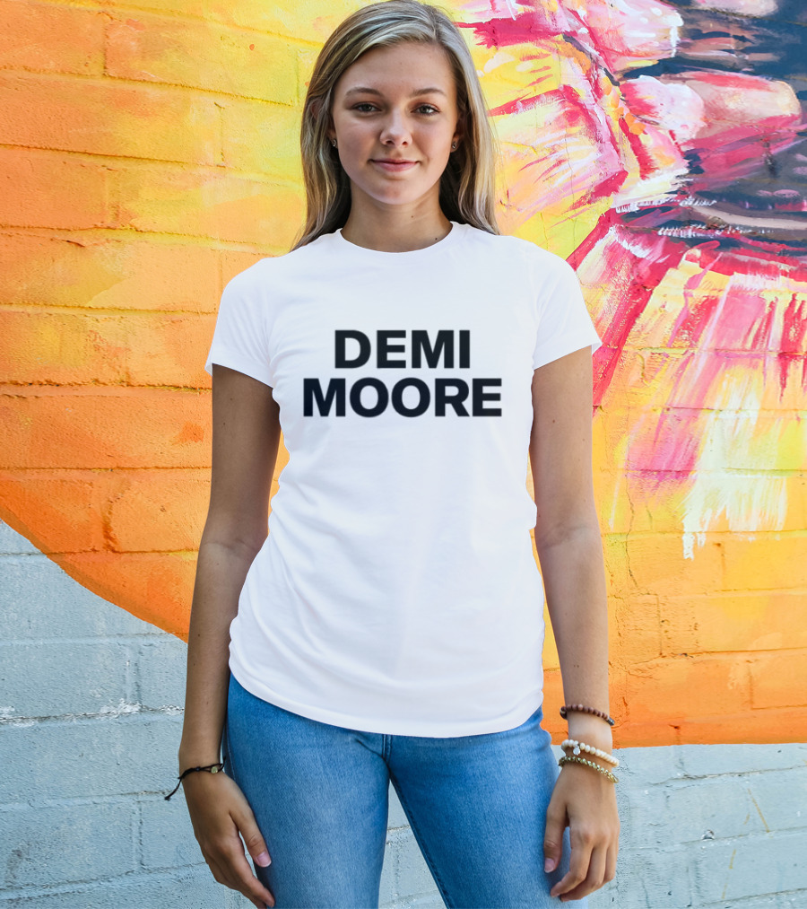 Demi Moore Classic Bold Typography T-Shirt