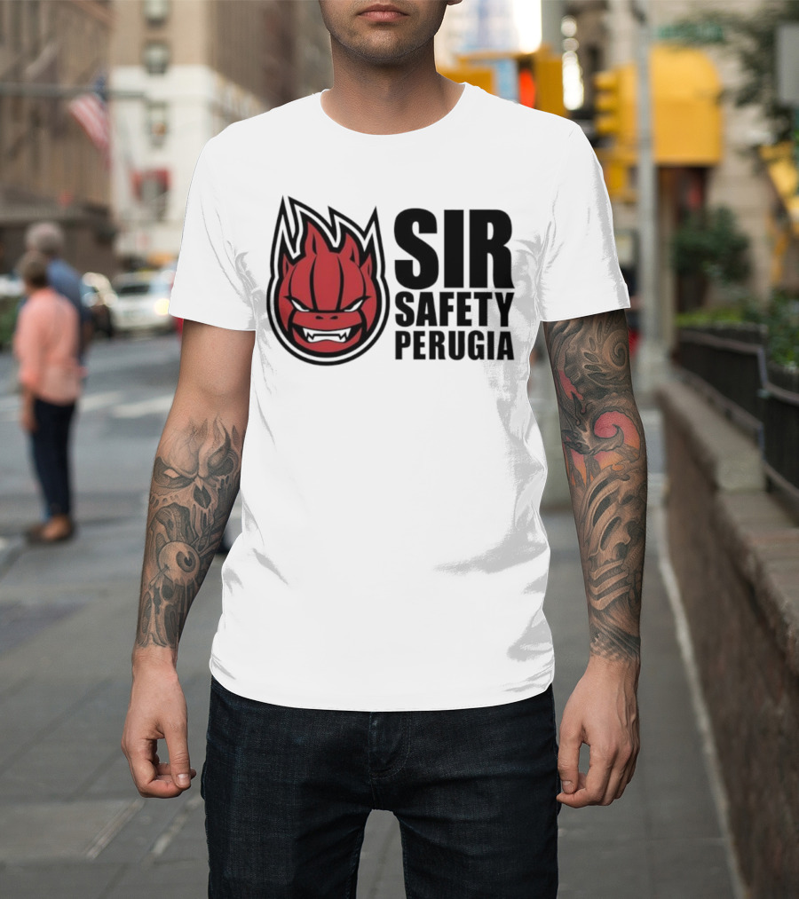 Sir Safety Perugia Volleyball Team Iconic Red Mascot T-Shirt