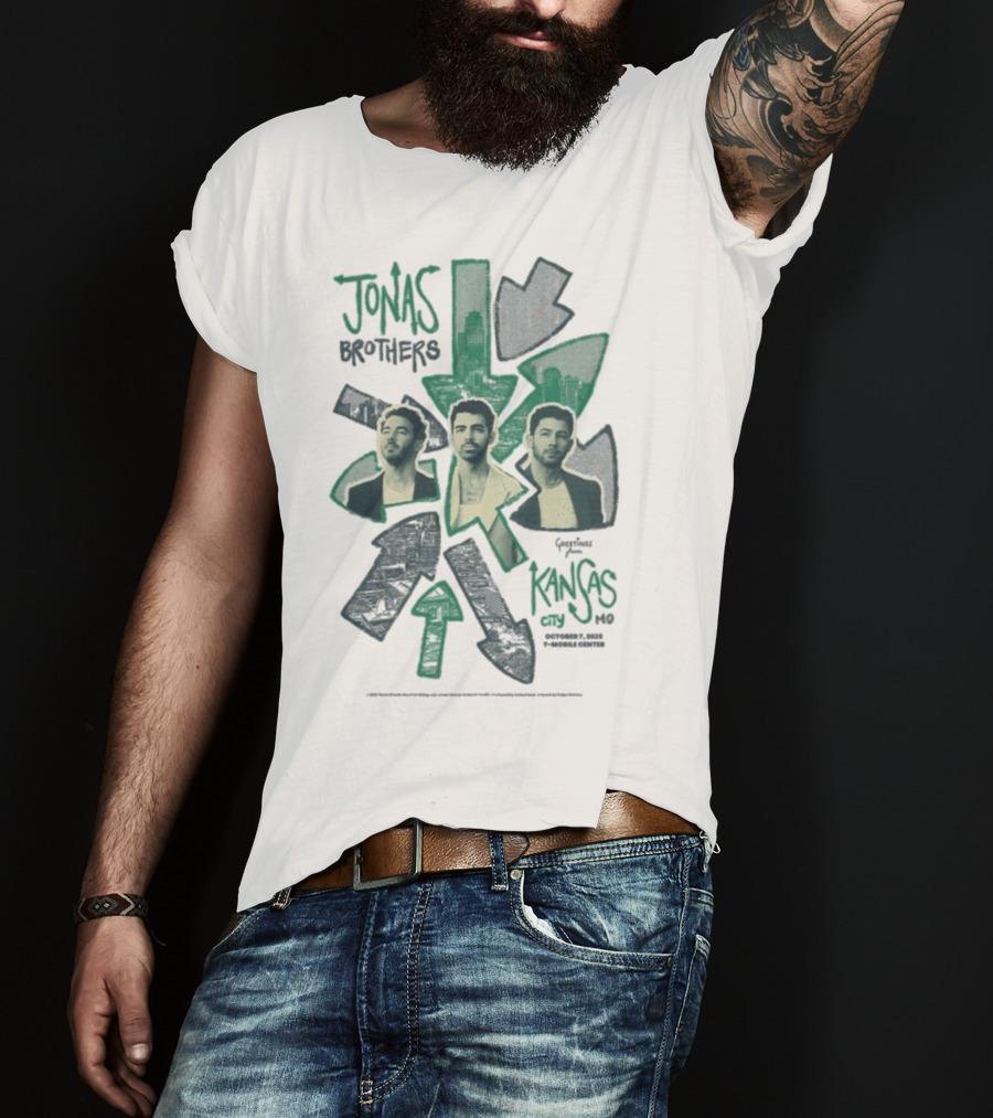 Jonas Brothers Kansas City 2025 Greetings From Kansas City MO Mobile Center October 7 T-Shirt