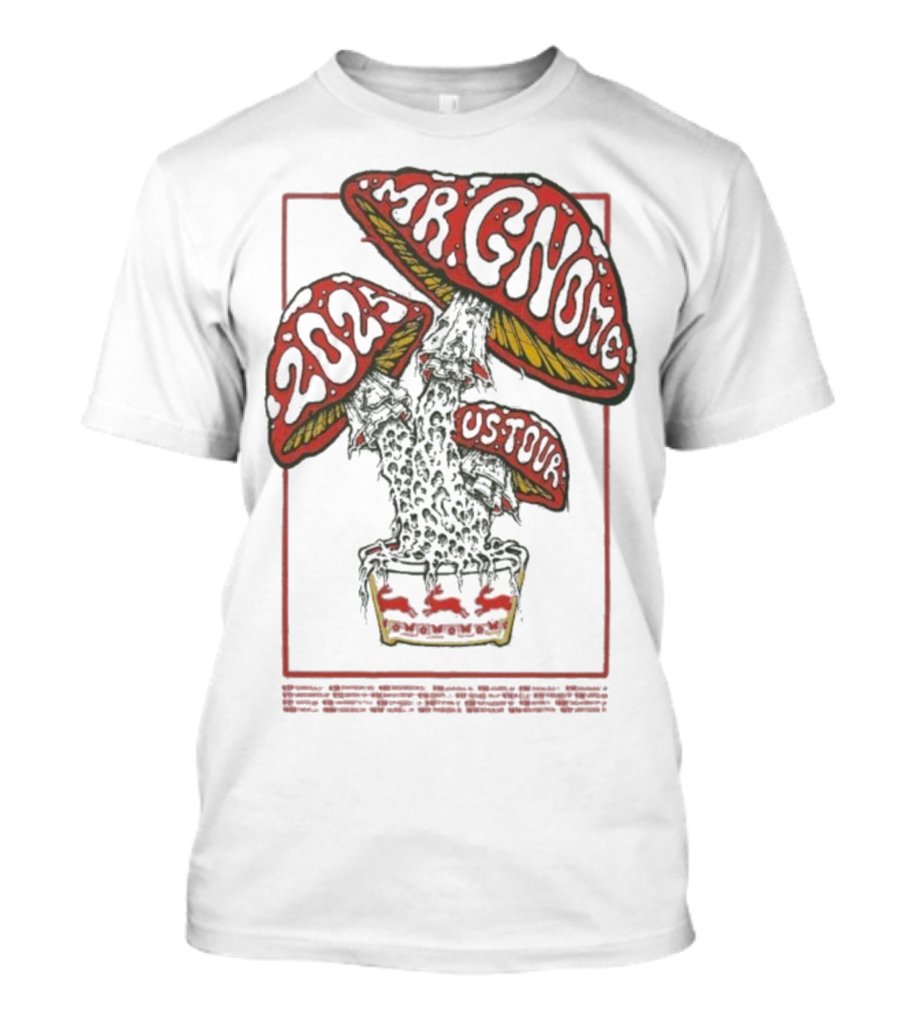 Mr. Gnome 2024 US Tour Mushroom Artwork Retro Psychedelic Print T-Shirt