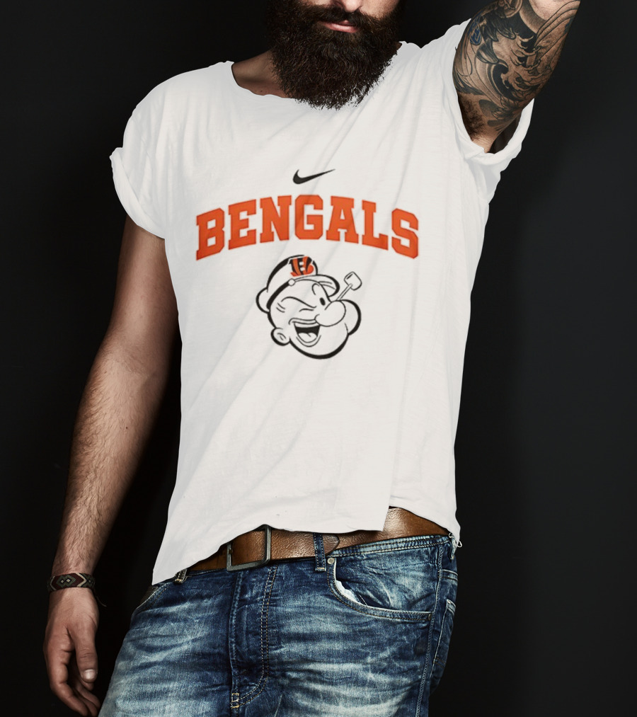 Cincinnati Bengals Popeye Collaboration I Yam What I Yam Football Fan Apparel T-Shirt
