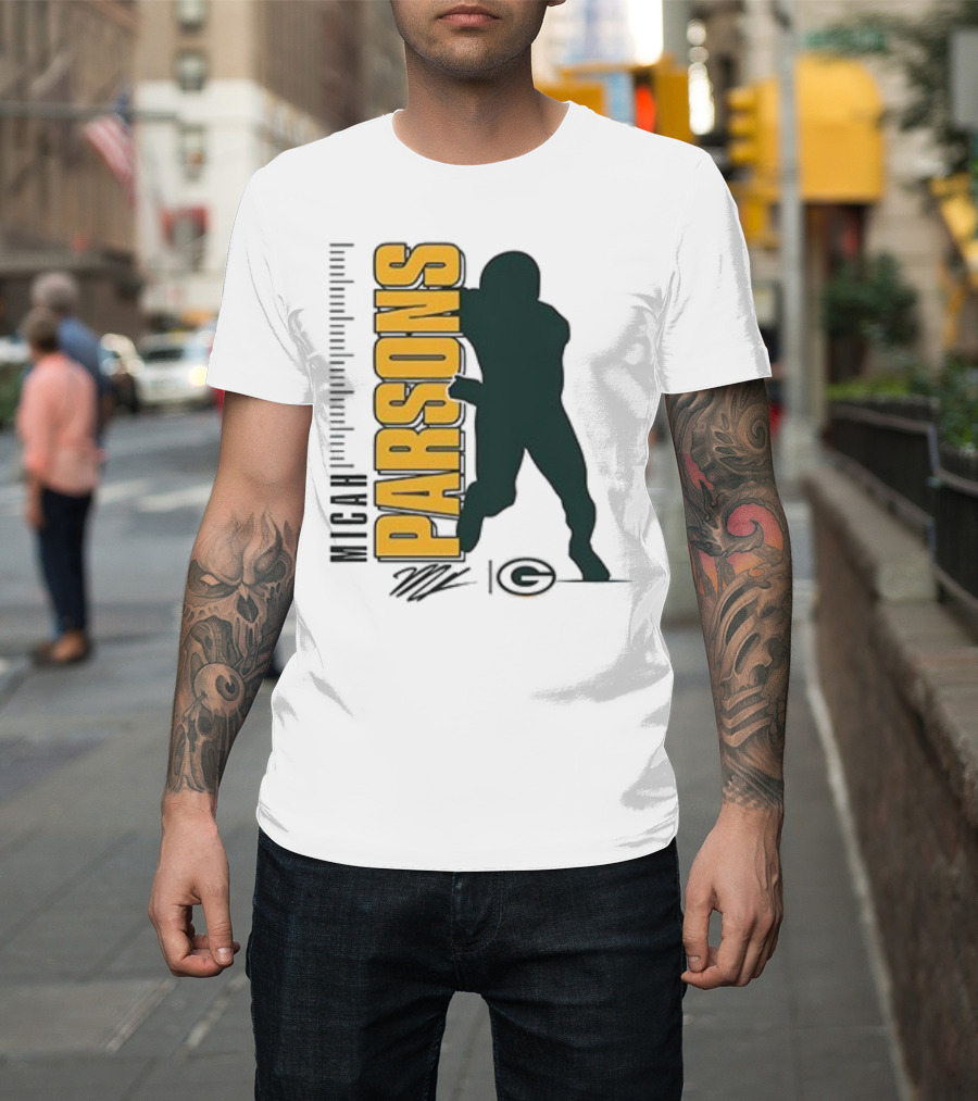 Green Bay Packers Micah Parsons Signature Silhouette T-Shirt