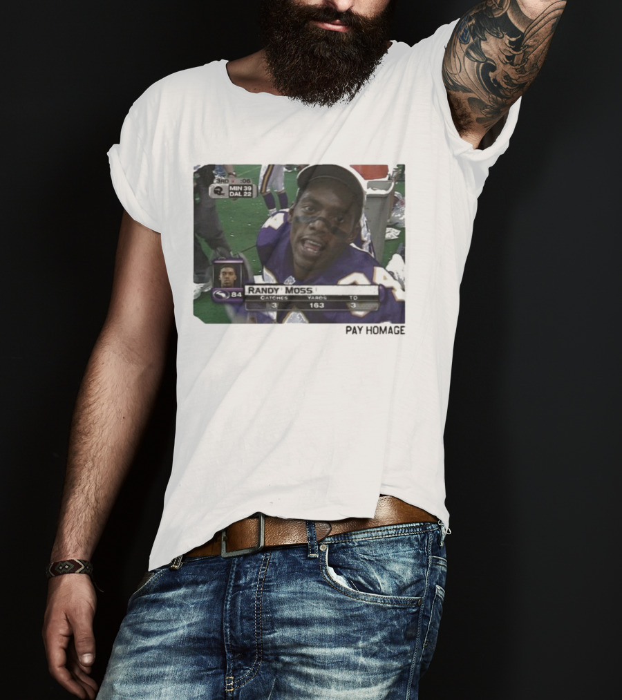 Randy Moss Minnesota Vikings 84 Pay Homage Catches Yards TO T-Shirt