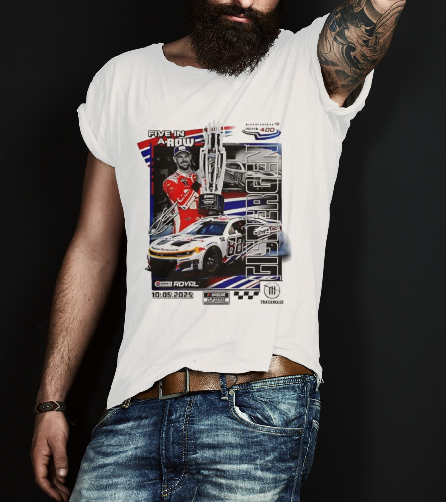 Shane Van Gisbergen NASCAR Cup Series Win Five In A Row 2025 Bank Of America ROVAL 400 T-Shirt