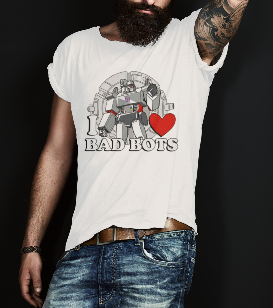 I Love Bad Bots Megatron Fan Favorite Retro 80s Style T-Shirt