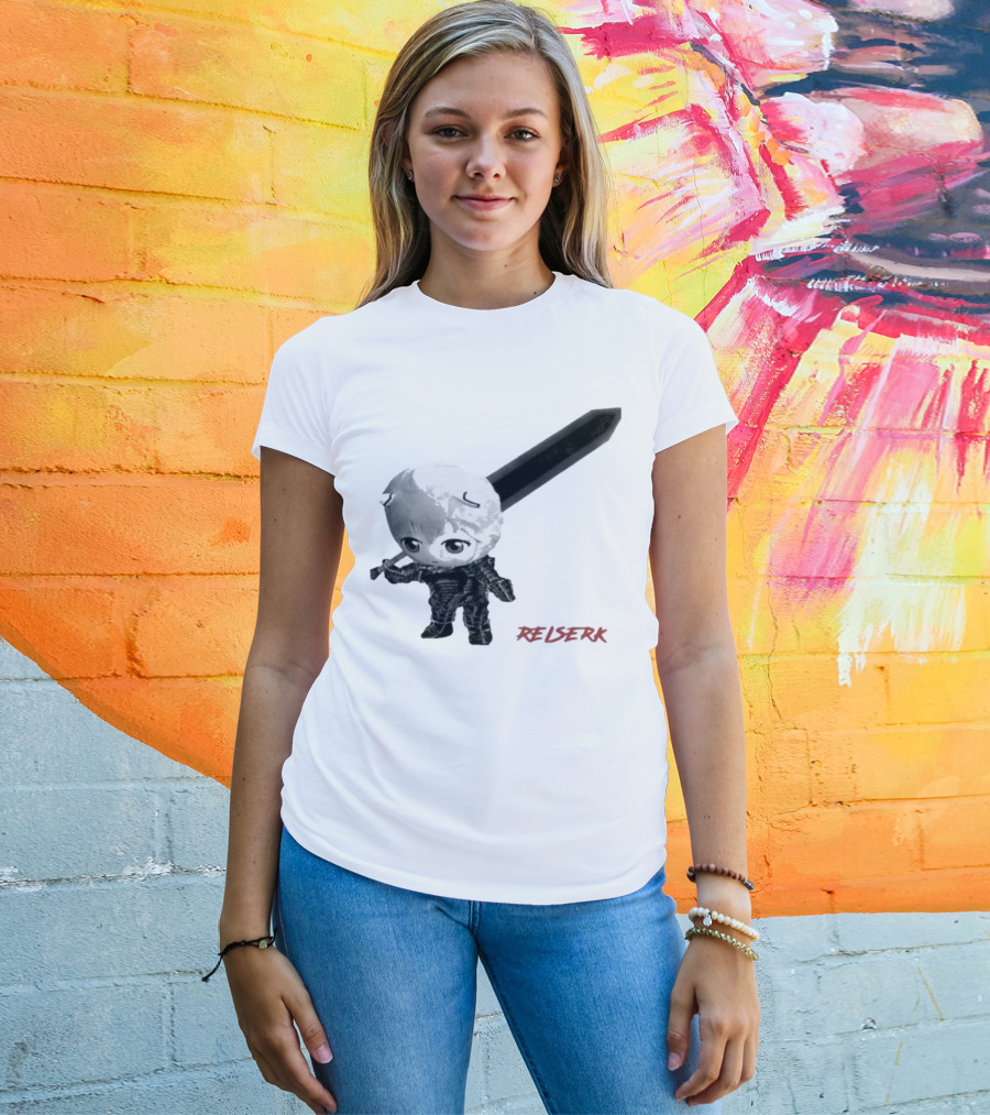 Ayanami Rei X Berserk Rei-Serk Crossover Character With Sword T-Shirt