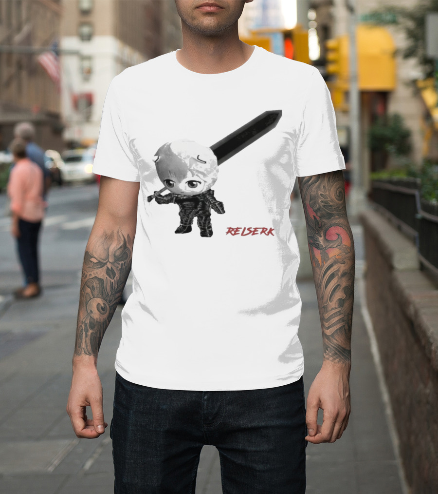 Ayanami Rei X Berserk Rei-Serk Crossover Character With Sword T-Shirt