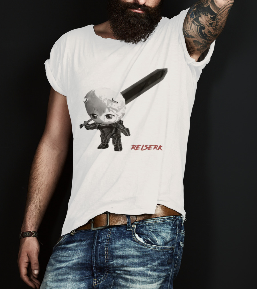 Ayanami Rei X Berserk Rei-Serk Crossover Character With Sword T-Shirt