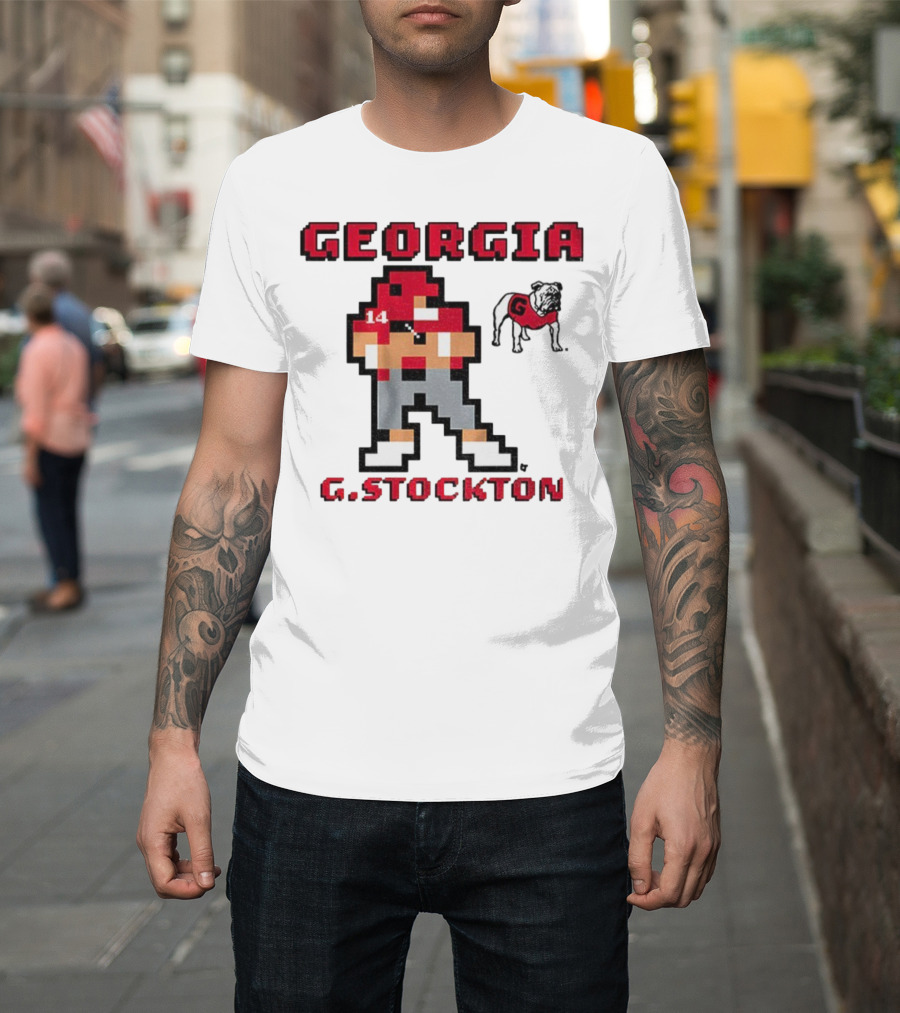 Gunner Stockton Georgia 8-Bit Retro Georgia Bulldogs G.Stockton 2025 T-Shirt