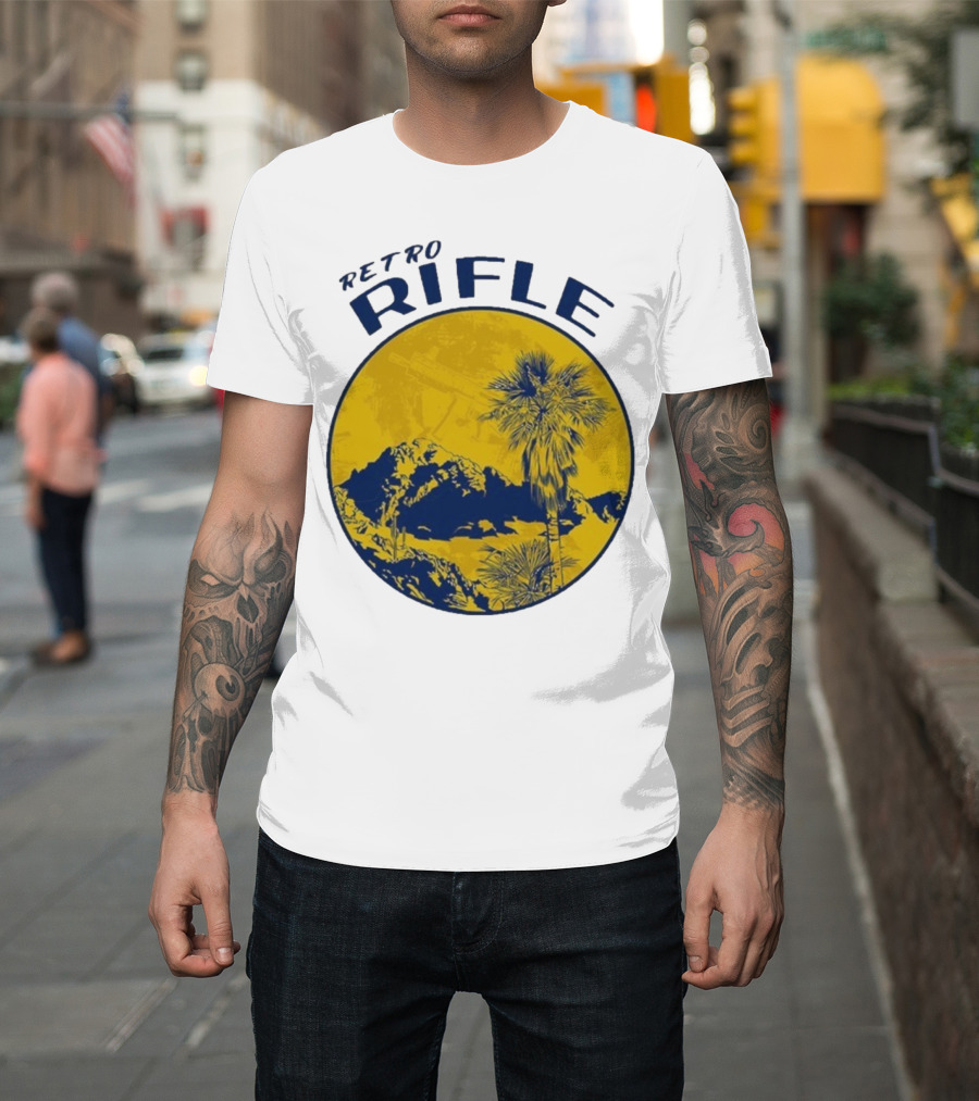 Retro Rifle Desert Oasis Lethal Protector Vintage Style T-Shirt