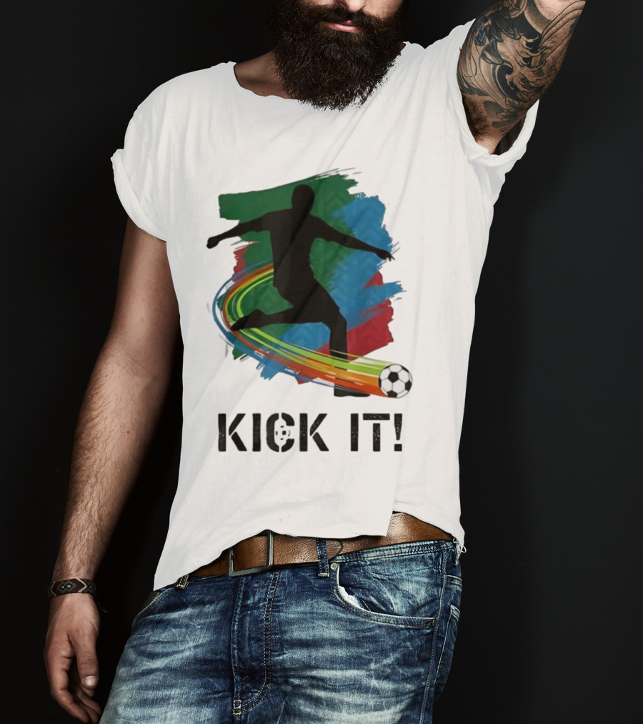 Kick It Soccer Player Rainbow Trail T-Shirt