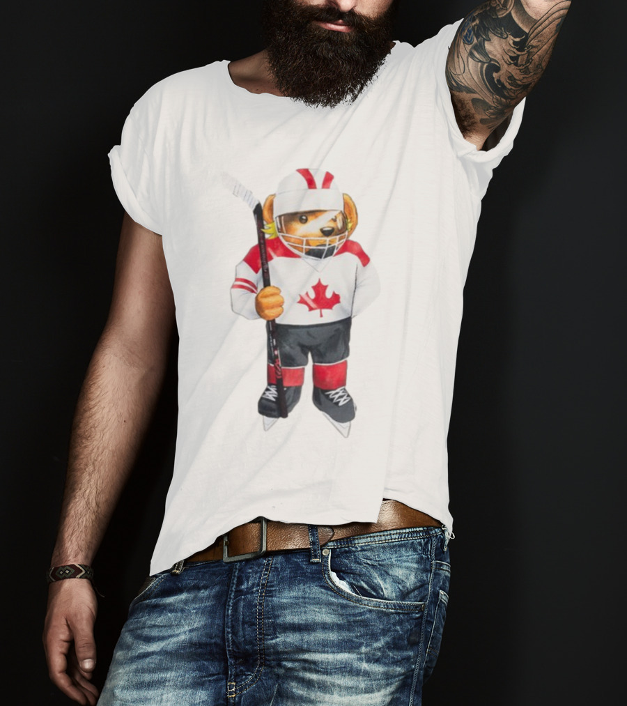 Marketstudios Market X Sherwood Canada Bear Hockey Player T-Shirt