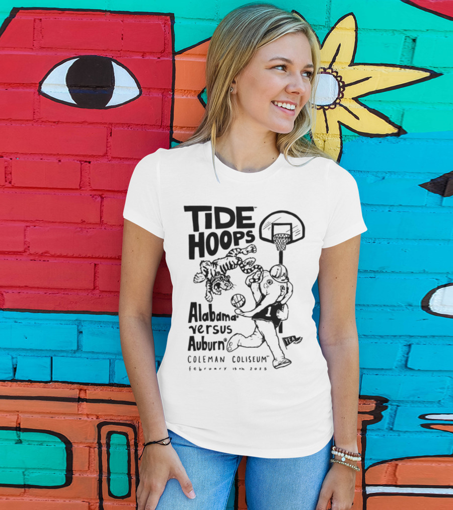 Tide Hoops Alabama Versus Auburn Basketball Showdown Crimson Night T-Shirt