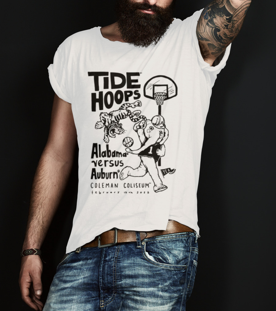 Tide Hoops Alabama Versus Auburn Basketball Showdown Crimson Night T-Shirt