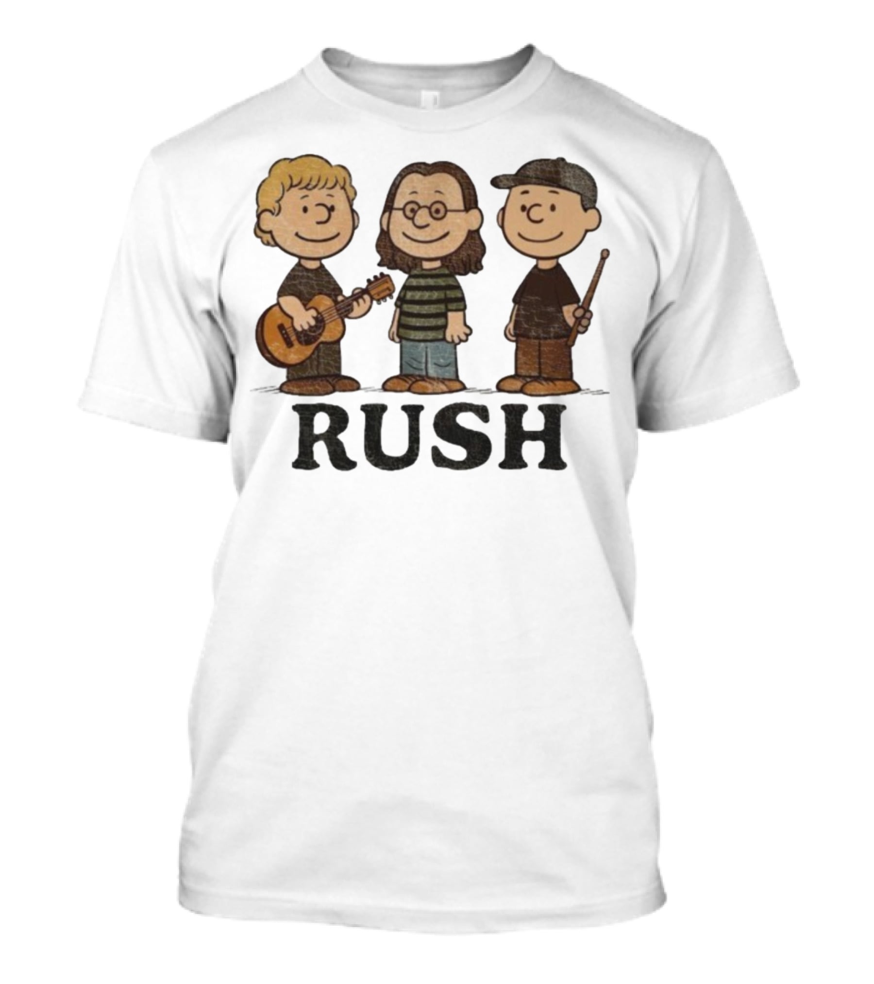 Charlie Brown Peanuts Characters Styled As Rush Band Members T-Shirt