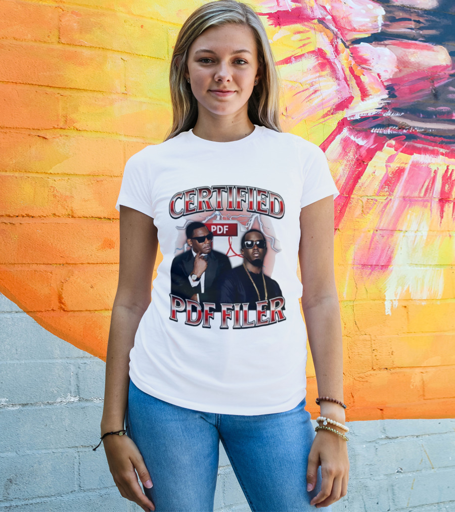 Certified PDF Filer Celebrity Parody With Suits And Sunglasses T-Shirt