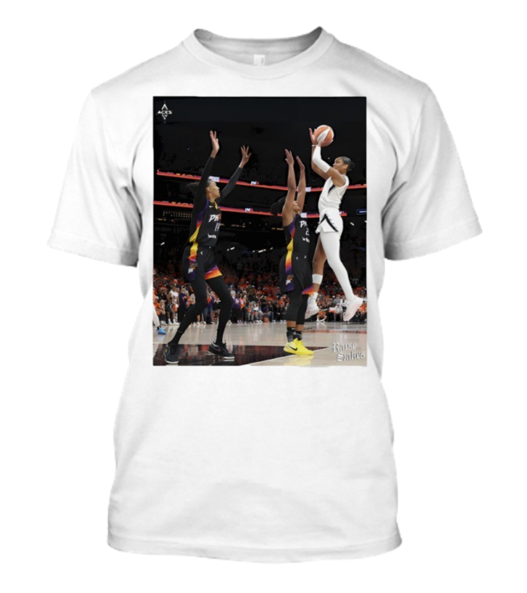 Las Vegas Aces Hang It In The Louvre Basketball Action Shot T-Shirt