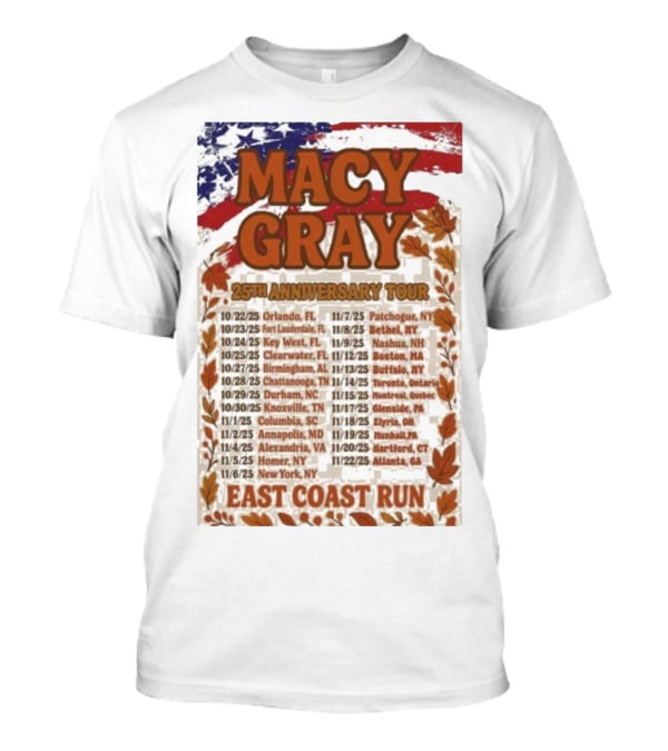 Macy Gray 25th Anniversary Tour 2025 East Coast Run Dates T-Shirt