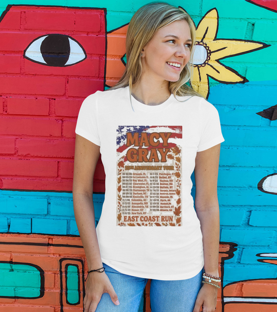 Macy Gray 25th Anniversary Tour 2025 East Coast Run Dates T-Shirt