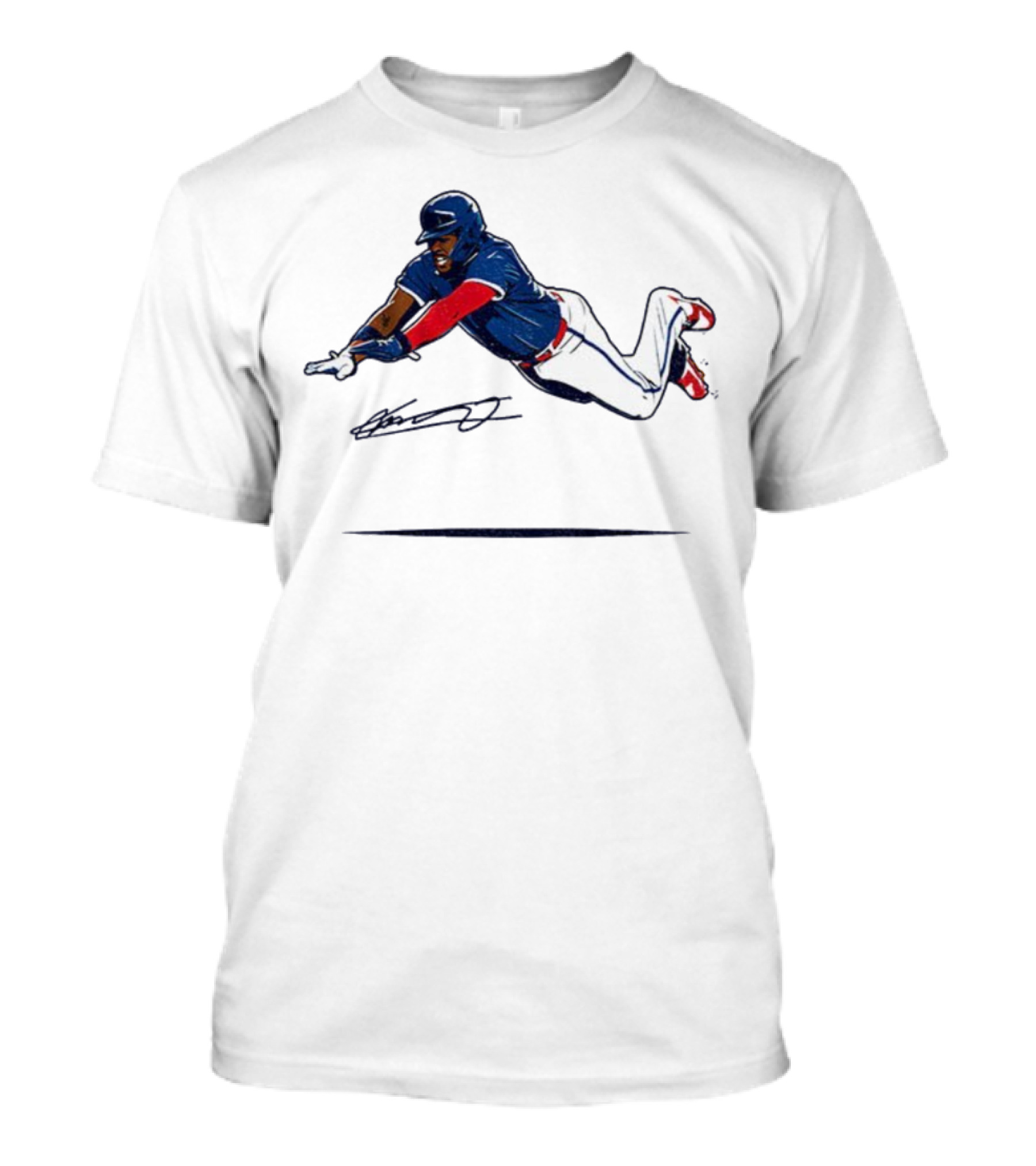 Vladimir Guerrero Jr Superman Flying Slide Toronto Blue Jays Signature T-Shirt