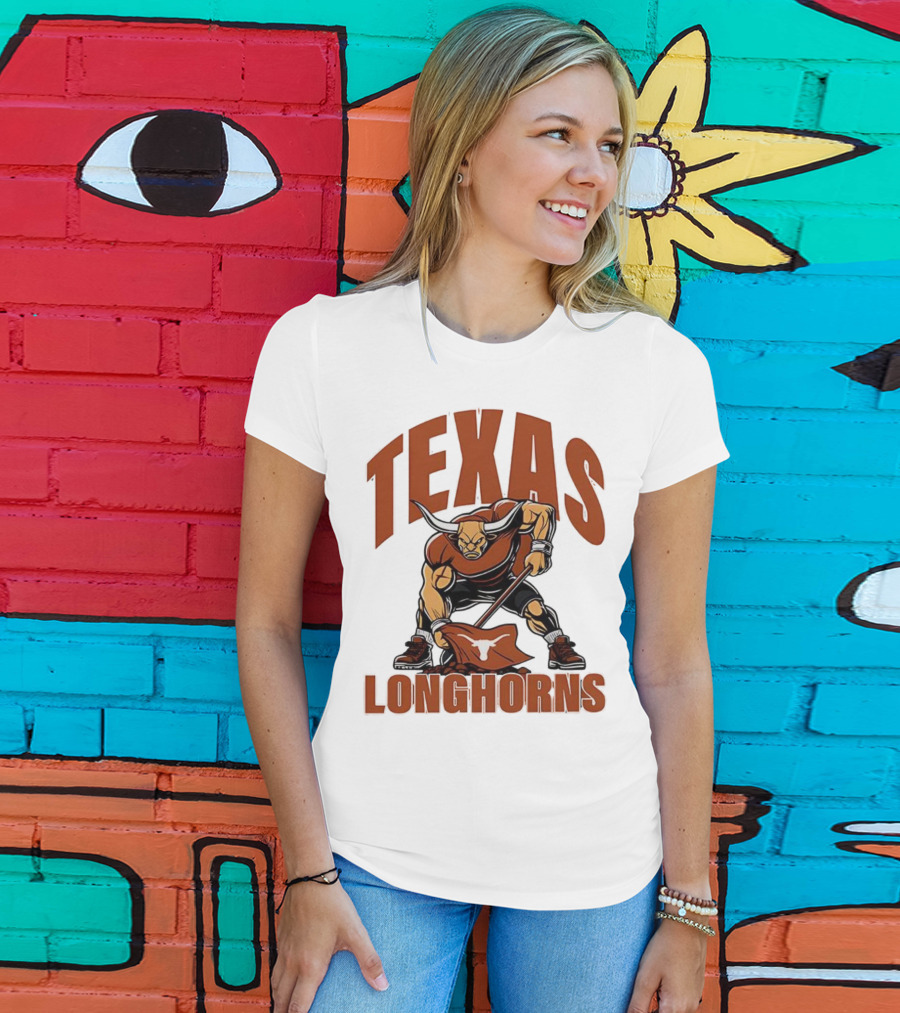 Texas Longhorns Football Youth Mascot Planting Flag T-Shirt