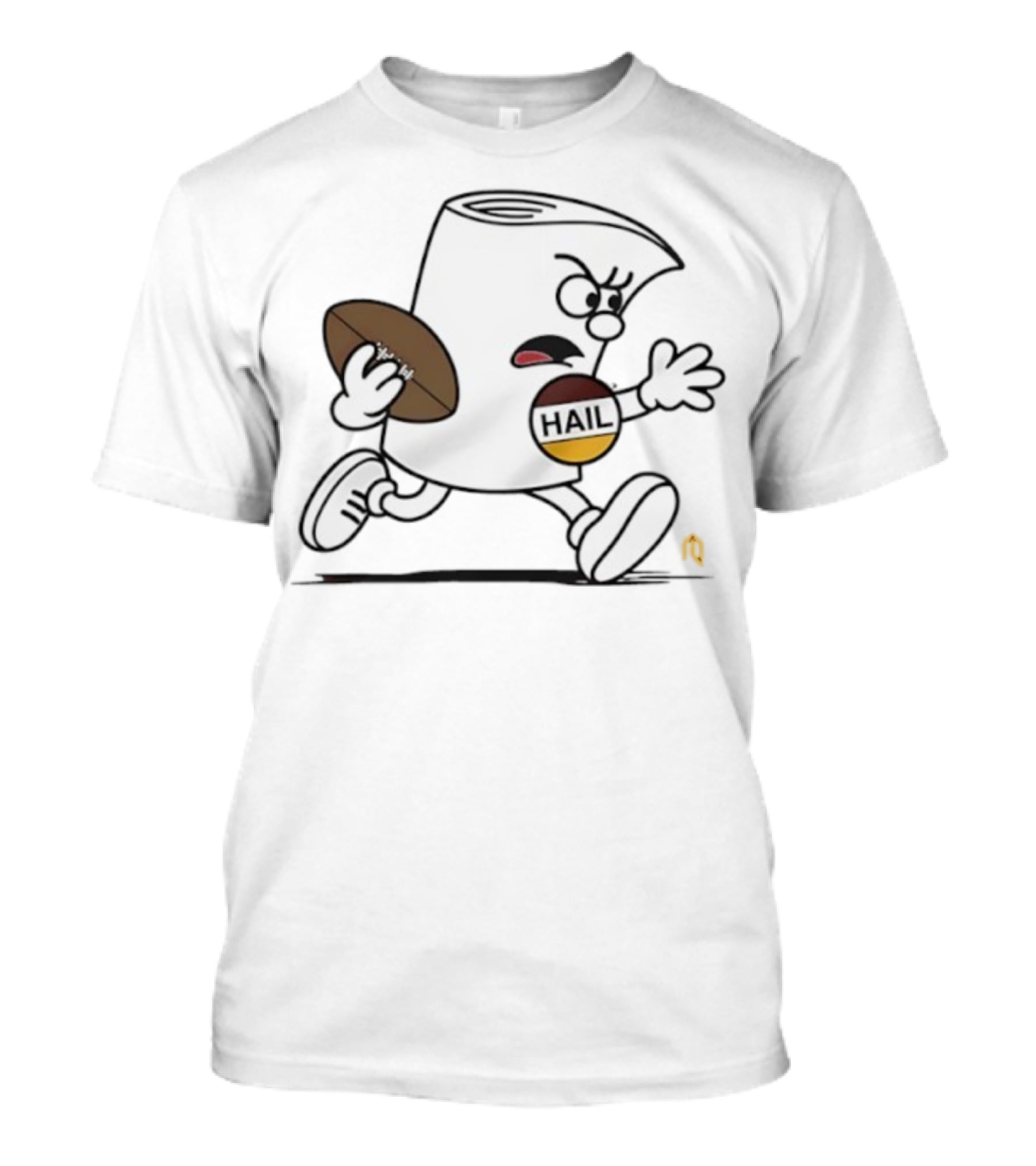 Washington Hail Running Icon With Football Comic Style T-Shirt