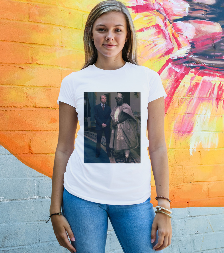 Jimmy Carter Meeting Nigerian President Traditional Attire T-Shirt