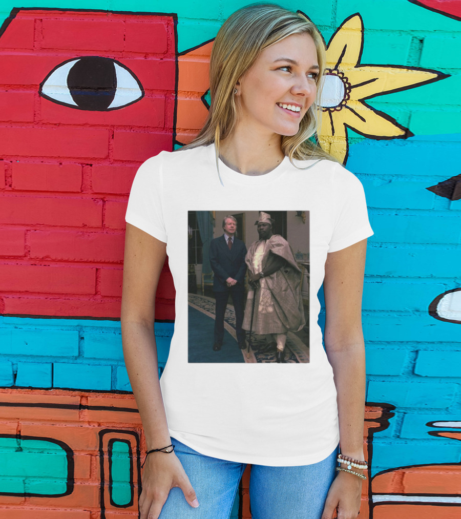 Jimmy Carter Meeting Nigerian President Traditional Attire T-Shirt