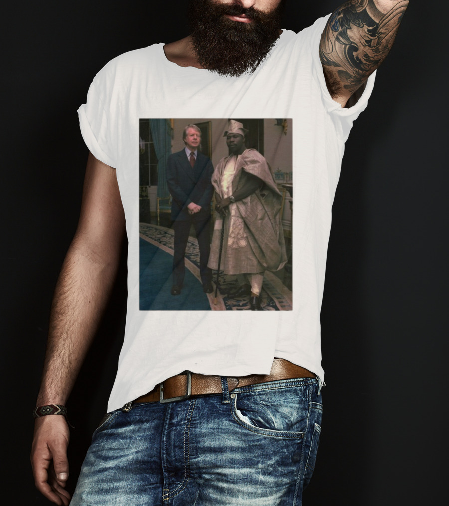 Jimmy Carter Meeting Nigerian President Traditional Attire T-Shirt