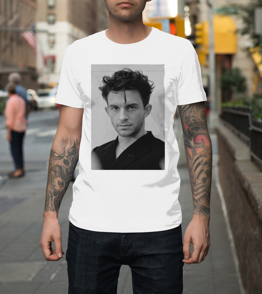 Jonathan Bailey Black And White Photography Portrait T-Shirt