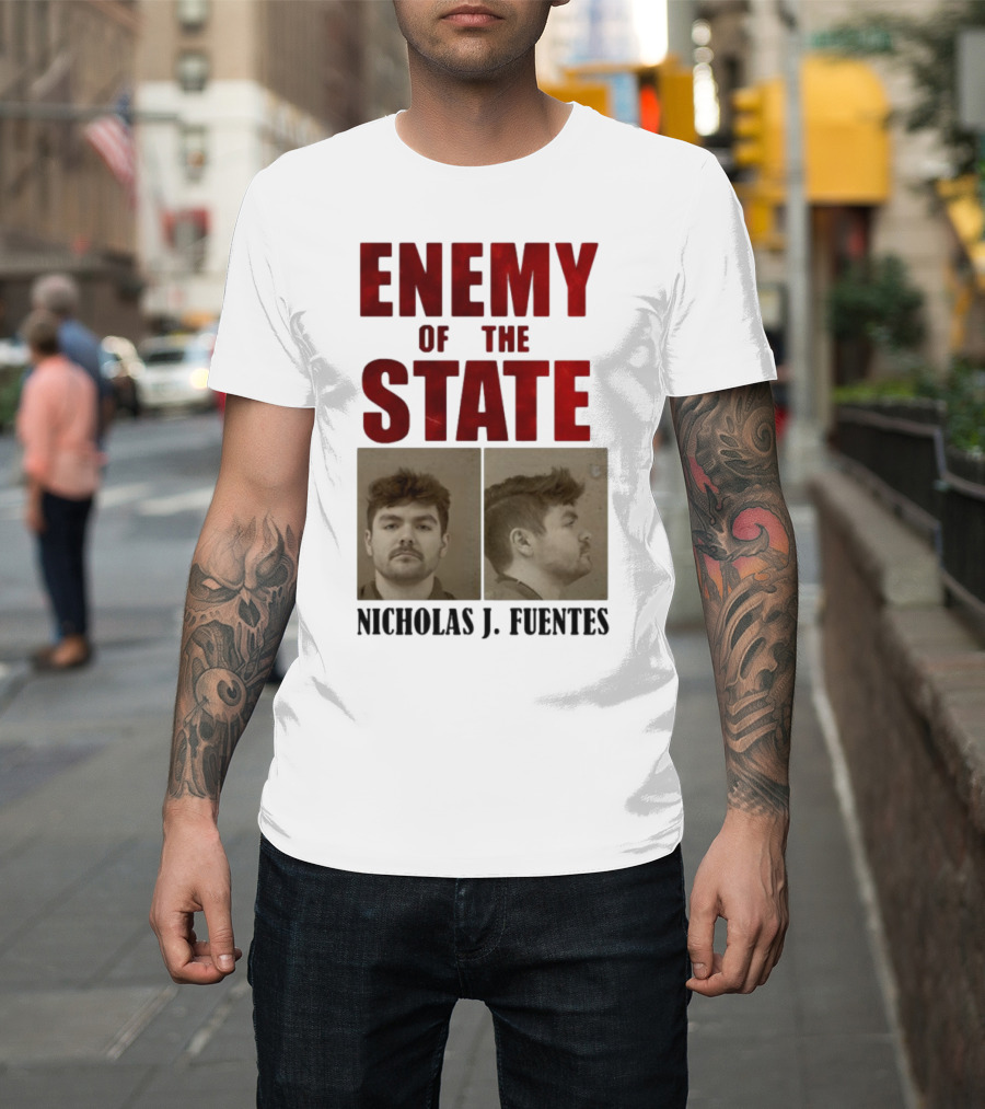 Enemy Of The State Nicholas J Fuentes Shot Image T-Shirt