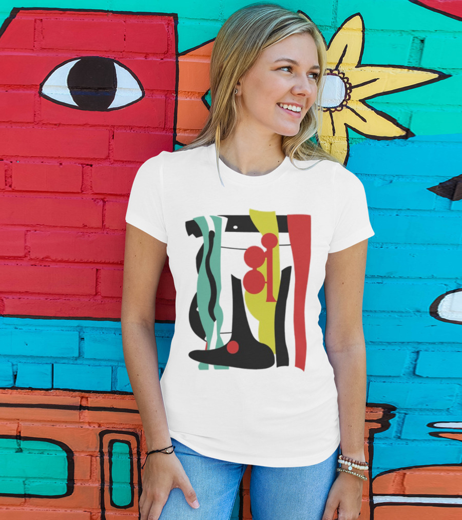 Ace Retro Primary Abstract Geometric Shapes T-Shirt