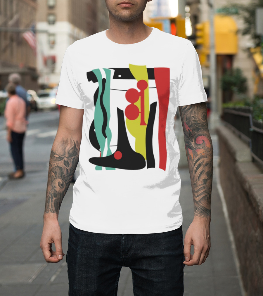 Ace Retro Primary Abstract Geometric Shapes T-Shirt