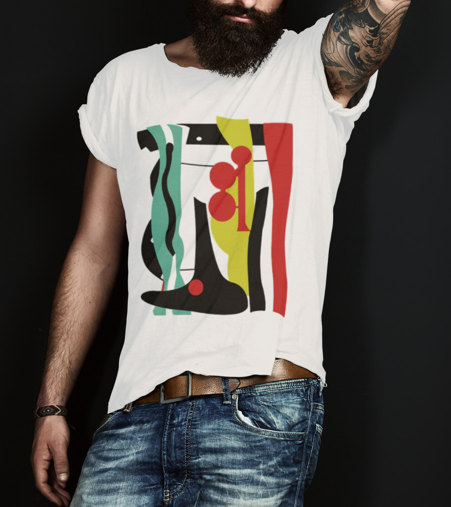 Ace Retro Primary Abstract Geometric Shapes T-Shirt