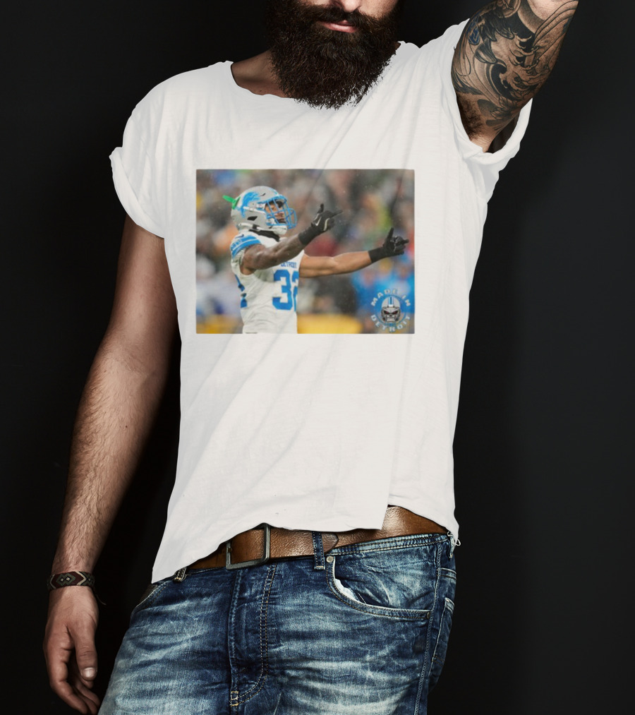 Detroit Lions Brian Branch Made In Detroit Football Celebration T-Shirt