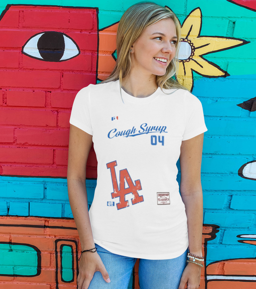 Cough Syrup 04 Los Angeles Dodgers LA Logo Baseball T-Shirt
