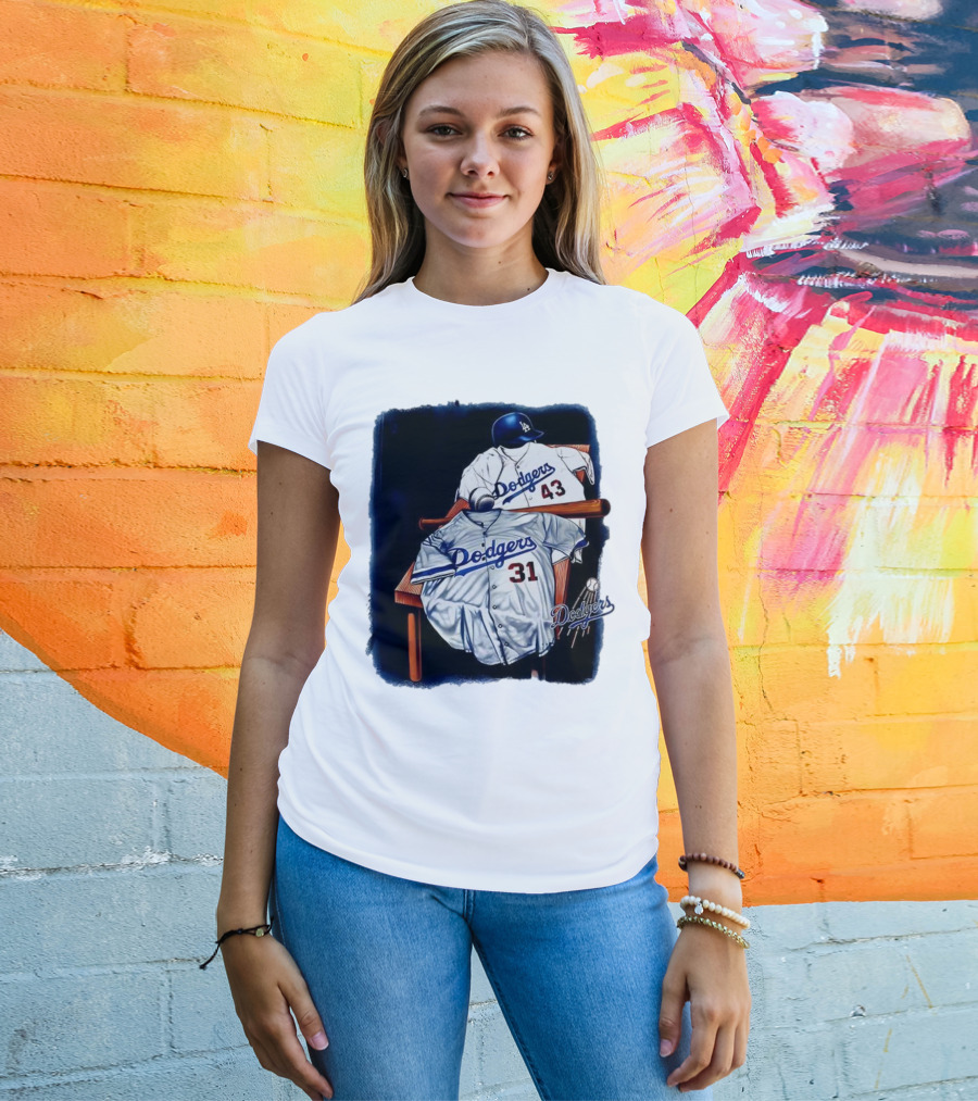 Los Angeles Dodgers 31 And 43 Baseball Jersey Vintage Collection T-Shirt