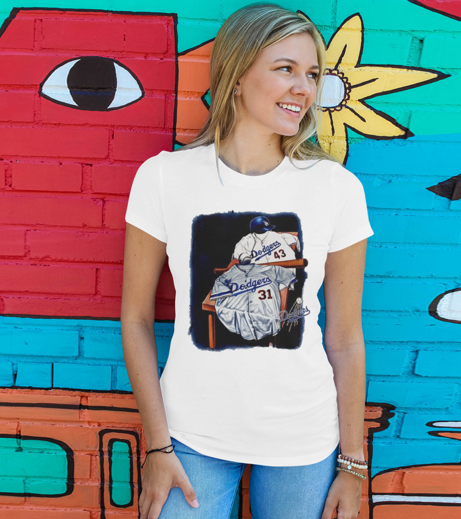 Los Angeles Dodgers 31 And 43 Baseball Jersey Vintage Collection T-Shirt