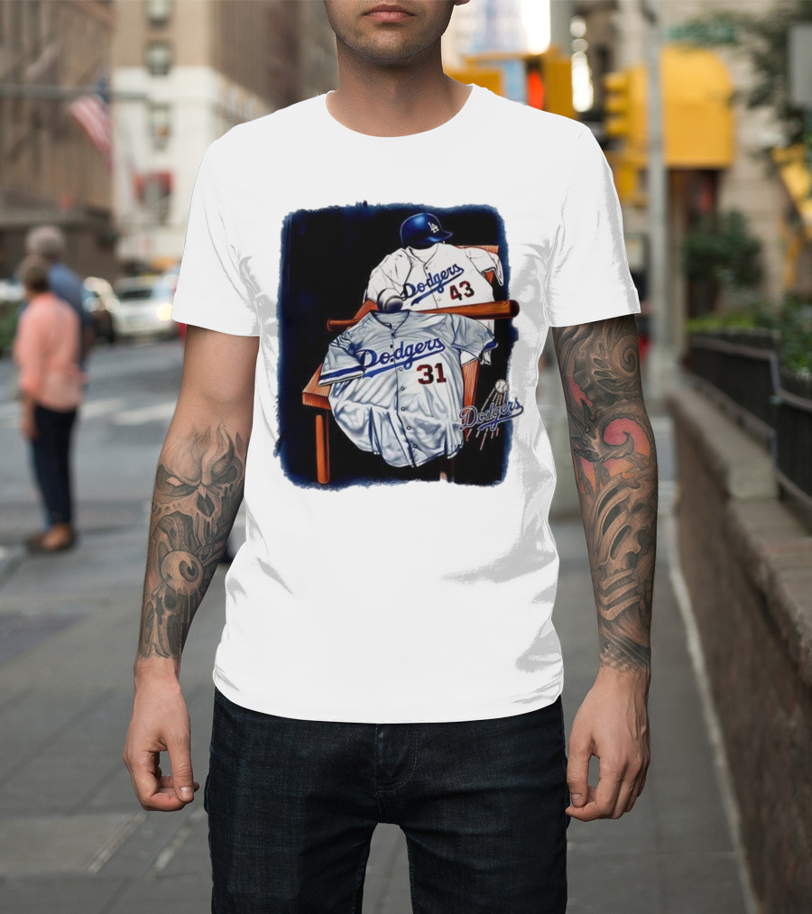 Los Angeles Dodgers 31 And 43 Baseball Jersey Vintage Collection T-Shirt