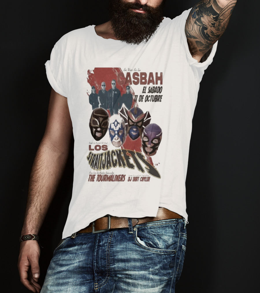 Los Straitjackets Y The Tourmaliners En Vivo El Sábado 11 De Octubre En Casbah San Diego T-Shirt