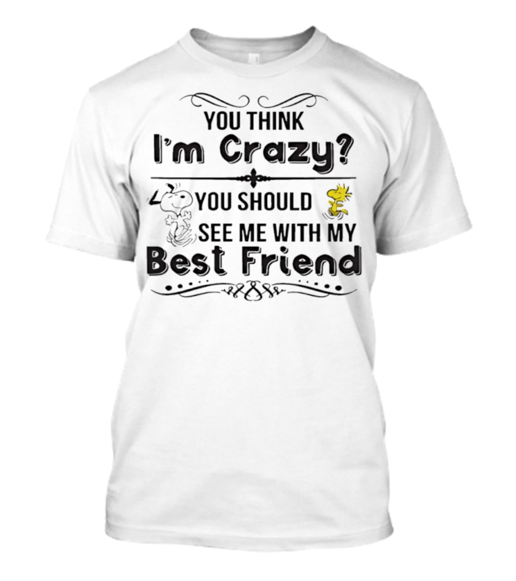 You Think I'm Crazy You Should See Me With My Best Friend Snoopy And Woodstock T-Shirt