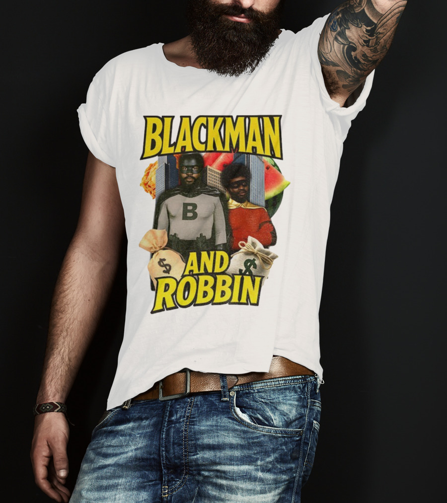Blackman And Robbin Urban Twist Iconic Duo Bold Parody T-Shirt