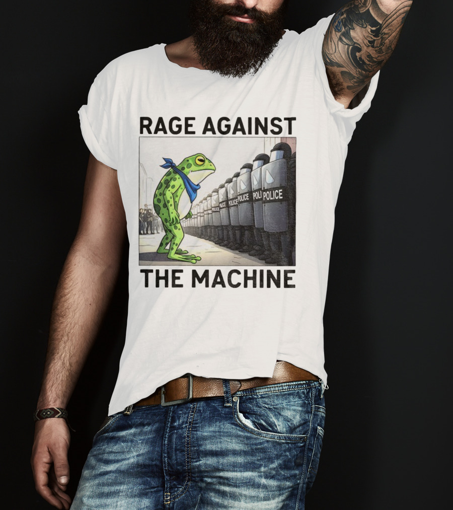 Rage Against The Machine Portland Frog Police Anti-Fascism Vintage T-Shirt