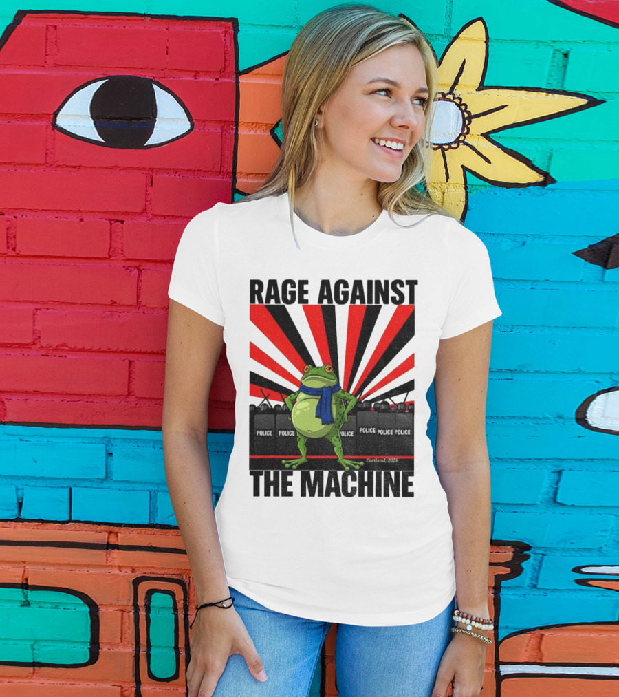 Rage Against The Machine Portland Frog Police 2025 Anti Trump Vintage T-Shirt