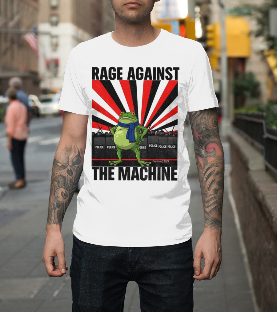 Rage Against The Machine Portland Frog Police 2025 Anti Trump Vintage T-Shirt