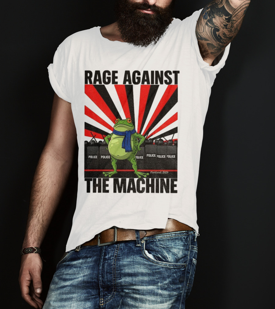 Rage Against The Machine Portland Frog Police 2025 Anti Trump Vintage T-Shirt