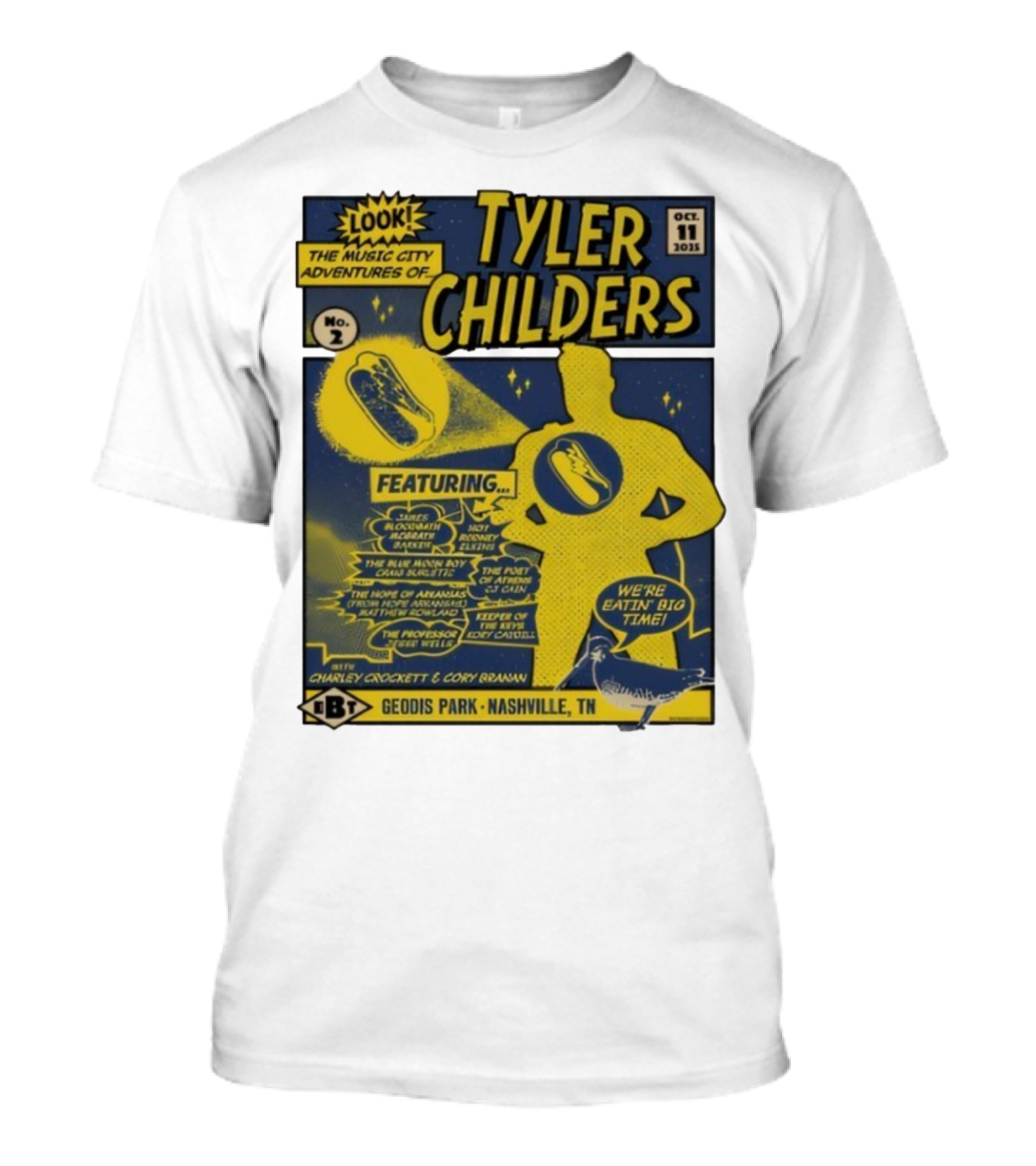 Tyler Childers The Music City Adventures Featuring Charley Crockett Cory Branan GEODIS Park Nashville TN Oct 11 2025 T-Shirt